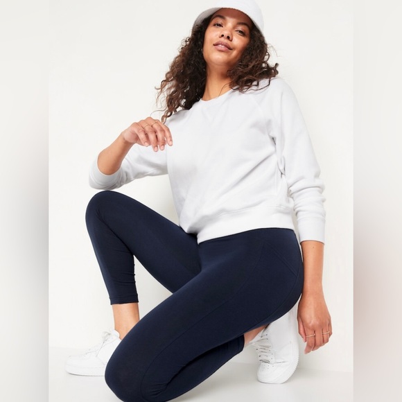 Old Navy High-Waisted Side-Pocket 7/8 Length Leggings, Navy Blue - Picture 4 of 8